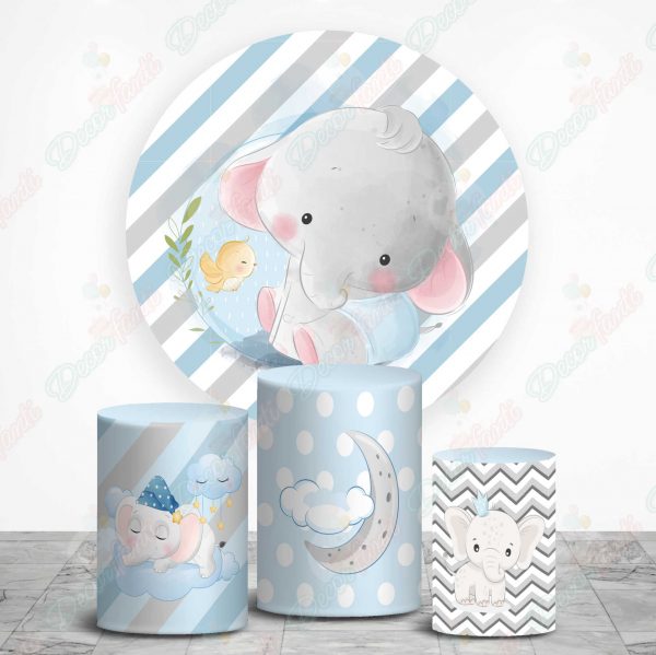 Elefante Celeste Fundas de tela sublimada para cilindros