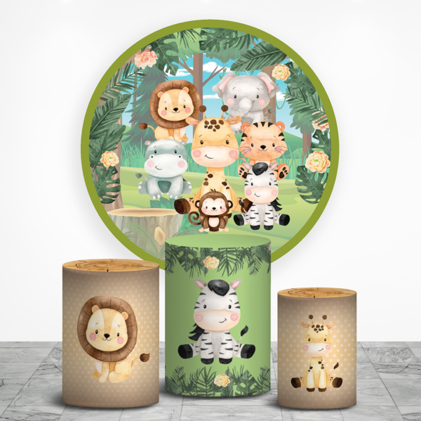 Safari Animales fundas cilindros backdrop