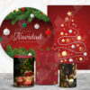 Feliz Navidad Rojo fundas cilindros backdrop