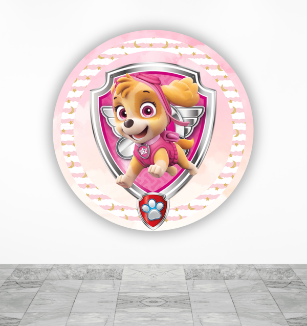 Paw patrol Skye tela sublimada para cilindros Backdrop