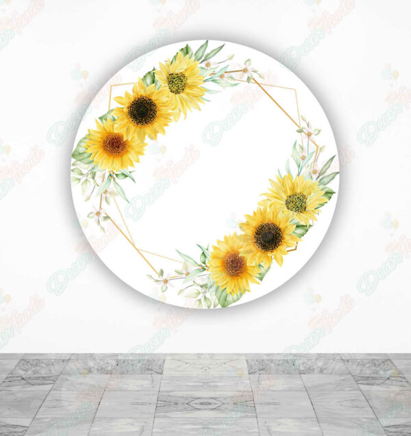 Corona Dorada Girasoles fundas cilindros backdrop