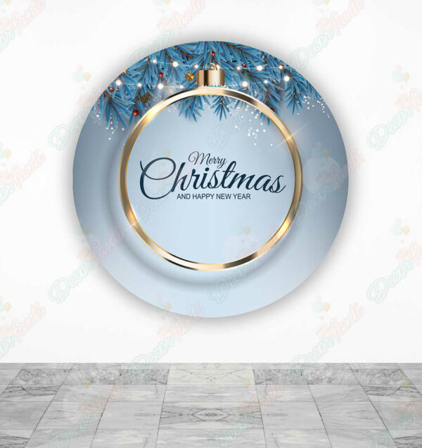 Feliz Navidad aro dorado fundas cilindros backdrop