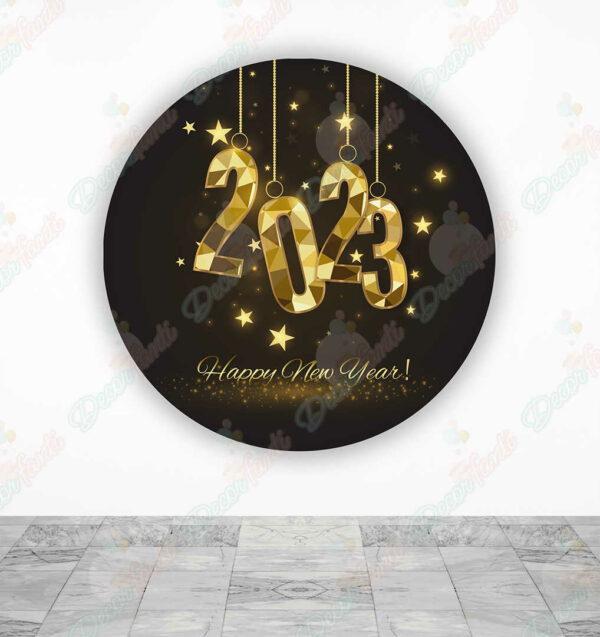 Feliz Año Nuevo 2023 Colgantes fundas cilindros backdrop